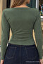 Women's Khaki Basic Fitted Blouse - 6