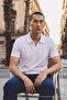 Men's Polo Collar Short Sleeve Summer White T-Shirt - 4
