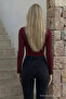Women's Premium Casual Burgundy Slim Blouse - 5