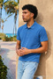 Men's Short Sleeve A.Blue Loose Polo Collar T-Shirt - 4