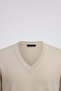 Men's Casual V-Neck Cream Knit Sweater - 5