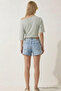 Women's Off-The-Shoulder Short Sleeve Gray Tight T-Shirt - 5