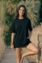 Women's Short Sleeve Crew Neck Black T-Shirt - 3