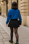 Women's Crew Neck Winter Oversized Cobalt Sweater - 5