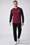 Men's Printed Premium Comfort Burgundy Pajama Set - 2