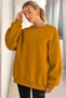 Damen-Sweatshirt mit Rundhalsausschnitt, Basic, Oversize, HELLBRAUN - 4