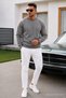 Gray Plain Sleeve Regular Men's Sweatshirt - 5