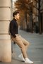 Men's Regular Fit High Neck Black Knit Sweater - 5