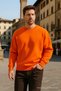 Unisex Winter Comfortable Long Orange Loose Sweater