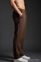 Men's Relaxed Wide-Leg Brown Linen Trousers - 2