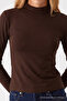 Women's Slim Fit Raglan Sleeve Brown Knitted Blouse - 5