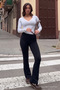 Women's Spanish Flare Casual Black Leggings