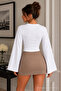 Women's Basic Wide Sleeve Crop Blouse 3-Piece - 3