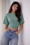 Women's Crew Neck Basic 3-Piece Crop Blouse - 6