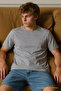 Men's Short Sleeve Comfortable Cotton M.Gray T-Shirt - 4