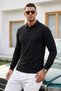 Men's Cool Medium Thick Knitwear Black Sweater - 3