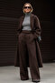 Women's High-Waist Loose Brown Palazzo Pants - 2