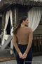 Women's Basic Cotton Coffee Color Stylish Blouse - 6