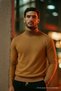 Men's Half Turtleneck Brown Knit Sweater - 3