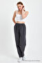 Smoked High Waist Elastic Waist Linen Trousers - 3