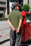 Men's Straight Fit Khaki Polo Collar T-Shirt - 6