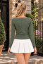 Women's Boat Neck Basic Slim Blouse 3-Piece Set - 5