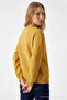 Women's Mustard Sweatshirt with Chest Text Print - 6