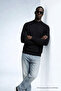Men's Half Fisherman Black Knitwear Sweater - 4