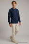 Reglan Casual Winter Navy Blue Men's Sweatshirt - 3