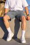 Men's Cotton Casual Pocketed Loose Gray Shorts - 6