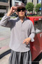 Men's Relax Fit Striped Gray Casual Linen Shirt - 6