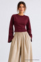 Women's Basic Wide Sleeve 3-Piece Crop Blouse - 2