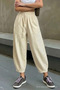 Women's Elastic Waist Ecru Shalwar Trousers - 2