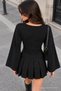 Women's V-Neck Casual Black Blouse for the Off-Season - 3