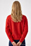 Women's Sorry Chest Print Red Sweatshirt - 6