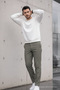 Men's Straight Fit Cotton Khaki Pants - 3