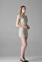 Women's Short Sleeve Polka Dot White Mini Dress - 2