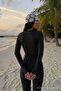 Women's Crew Neck Slim Fit Black Blouse - 6