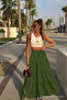 Women's Summer Casual Khaki Long Flared Skirt - 3