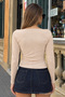 Women's Boat Neck Basic Slim Blouse 3-Piece Set - 3