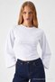 Women's Long Bat Sleeve 3-Piece Crop Blouse - 2