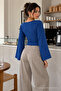 Women's Casual Waist-Fitted Blue Blouse - 3