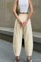 Women's Elastic Waist Ecru Shalwar Trousers - 6