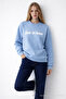 Women's Live İn Love Printed B.Mavi Sweatshirt - 3