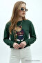 Women's Teddy Bear Print Red Green Relax Sweatshirt - 2