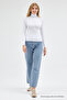 Women's Ultra Soft Turtleneck White Blouse - 5