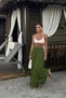 Women's Comfort Fit Basic Khaki Long Flared Skirt - 3