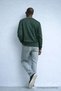 Men's Embroidered Shiny Khaki Sweatshirt - 6