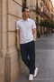 Men's Polo Collar Short Sleeve Summer White T-Shirt - 2
