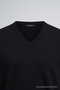 Men's Casual V-Neck Black Knit Sweater - 5